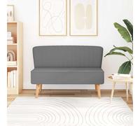 Bucmath Canapé 2 Places Gris Clair en Tissu Polyester 117 x 55,5 x 77 cm avec Cadre Bois, Banquette Confortable modulable pour Salon séjour Chambre Bureau Studio scandinave Moderne