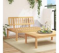Bucmath Canapé central de jardin en bois d'acacia massif, 120 x 92 x 69 cm, traité à l'huile, design modulaire, meuble d'extérieur durable pour terrasse, jardin, balcon, des heures confortables