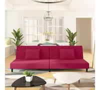 Bucmath Canapé-lit 2 places en velours bordeaux avec 2 coussins convertibles en lit pour salon, home cinéma, 200 x 84,5 x 69 cm, construction en bois robuste