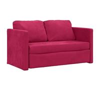 Bucmath Canapé-lit Convertible 2 en 1 Rouge Bordeaux en Velours 122x204x55 cm avec Structure métal, Fonction lit Double, pour Salon séjour Bureau Studio, Design modulable et Confortable