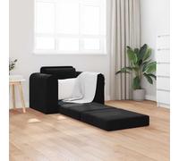Bucmath Canapé-lit Velours Noir Convertible 98 x 71 x 83 cm Design Moderne modulable et déhoussable pour Salon séjour Chambre Bureau Style scandinave avec Coussin Confortable et Rangement