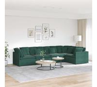 Bucmath Canapé modulaire, avec coussin, en velours, vert foncé, 400 x 200 cm, canapé d'angle pour salon, groupe de sièges flexibles et rembourrés confortables