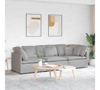 Bucmath Canapé modulaire avec coussin, tissu gris nuage, 300 x 100 x 64 cm, cadre en métal, pour salon, canapé d'angle, canapé sectionnel