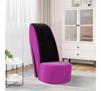 Bucmath Chaise en forme de chaussure à talons hauts, housse en velours violet, 43 x 82,5 x 85,5 cm, design unique pour salon, chambre à coucher, chaise de lecture confortable pour adultes, meuble de