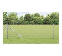 Bucmath Clôture en acier galvanisé 10 x 0,4 m avec piquets, résistante aux intempéries, grillage en treillis robuste pour jardin, terrasse, balcon et terrain, clôture durable avec poteaux, brise-vue