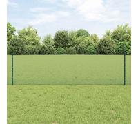 Bucmath Clôture en fil soudé avec poteaux - 100 x 0,6 m - Vert - Filet de jardin - Brise-vue - Sécurité - Kit de construction en WPC - Pour jardin, terrasse, balcon, cour, clôture polyvalente