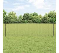 Bucmath Clôture en fil soudé avec poteaux - 25 x 0,6 m - Gris - Filet de clôture - Brise-vue - Pour jardin, terrasse, balcon - Avec poteaux et kit de vis