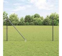 Bucmath Clôture Euro à picots 25 x 1,2 m - Clôture en acier avec revêtement en PVC - Gris - Pour jardin, terrasse, terrain, parcelle, brise-vue, coupe-vent, intimité, sécurité et élevage des animaux