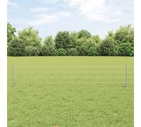Bucmath Clôture Euro avec poteaux - 25 x 0,4 m - Filet en acier galvanisé argenté - Pour jardin, terrasse et délimitation de terrain - Résistant aux intempéries - Brise-vue - Sécurité - Protection