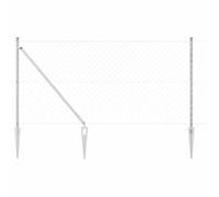 Bucmath Clôture grillagée avec piquets - 10 x 1,2 m - En acier galvanisé - Clôture brise-vue pour jardin, terrasse, balcon, terrain de sécurité pour chien et chat