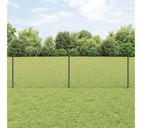 Bucmath Clôture grillagée avec poteaux 25 x 0,6 m en acier revêtu de PVC pour jardin, terrasse, brise-vue et délimitation, résistant aux intempéries, durable, idéal pour l'extérieur