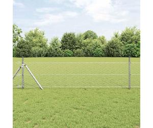 Bucmath Clôture hexagonale argentée 0,6 x 10 m en acier galvanisé avec design stable, brise-vue résistant aux intempéries pour jardin, terrasse, balcon et délimitation de terrain