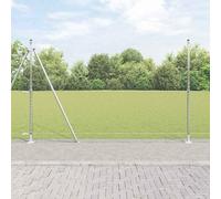 Bucmath Clôture hexagonale avec socle en béton - 10 x 1,6 m - En acier galvanisé argenté - Pour jardin, terrasse et délimitation de terrain - Résistant aux intempéries - Résistant à la corrosion
