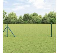Bucmath Clôture hexagonale montée au sol 25 x 0,5 m en acier revêtu de PVC avec poteaux et éléments de clôture pour jardin, terrasse et délimitation de terrain, résistante aux intempéries, résistante