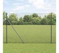 Bucmath Clôture métallique soudée 25 x 1,6 m grise avec encastrement au sol, filet en acier résistant aux intempéries, poteaux et accessoires inclus pour jardin, terrasse, terrain, brise-vue et