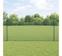 Bucmath Clôture métallique soudée avec poteaux - 10 x 1,2 m - Vert - Filet brise-vue pour jardin, terrasse, balcon, éléments de clôture, protection contre le vent en métal