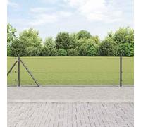 Bucmath Clôture métallique soudée avec socle en béton - 50 x 0,4 m - Gris - Filet résistant aux intempéries - Idéal comme brise-vue - Clôture et protection pour jardin, terrasse, cour, chien, chat