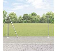 Bucmath Clôture métallique soudée avec socle en béton - 50 x 1,2 m - Filet argenté - Clôture de jardin - Brise-vue - Grille métallique - Éléments de clôture pour terrasse, cour et terrain