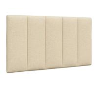 Bucmath Coussin de tête de lit Hanko crème 80 cm Tissu Polyester rembourré Fibre polypropylène avec Sangles murales pour Cadre de lit Confortable et Soutien Dorsal Optimal