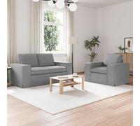 Bucmath Ensemble canapés modulables 2 pièces Tissu Gris Clair Design scandinave 162 x 80 x 82 cm avec méridienne Convertible déhoussable pour Salon séjour Bureau Confort Relax