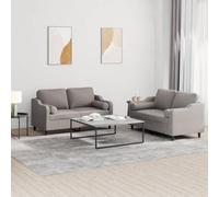 Bucmath Ensemble de canapé 2 pièces en tissu taupe, structure en métal robuste, rembourrage confortable, meuble de salon, 2 x canapé 2 places avec coussin, housse en polyester durable pour la maison