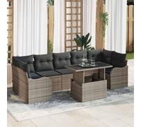 Bucmath Ensemble de Canapé de Jardin avec Coussins 8 Pièces Gris Poly Rotin Modulable Durable pour Terrasse Balcon Jardin Meubles d'Extérieur