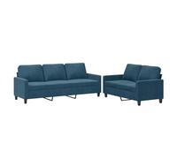 Bucmath Ensemble de canapés 2 pièces Bleu Velours Confortable avec 5 Coussins, Structure Robuste en métal et contreplaqué, Dimensions 198x77x80 cm et 138x77x80 cm pour Salon Moderne