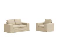 Bucmath Ensemble de Canapés 2 pièces crème Tissu modulable méridienne 162 x 80 x 82 cm Convertible réversible canapé scandinave Moderne pour Salon séjour Chambre