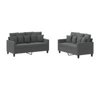 Bucmath Ensemble de canapés 2 pièces Gris foncé en Tissu Polyester avec 7 Grands et 9 Petits Coussins Confortable pour Salon séjour Bureau Chambre Style scandinave Moderne