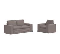 Bucmath Ensemble de canapés 2 pièces Taupe Tissu modulable scandinave Moderne 182 x 80 x 82 cm Convertible Relax déhoussable pour Salon séjour Confort Durable