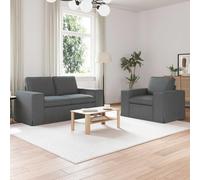 Bucmath Ensemble de canapés modulables 2 pcs Gris foncé 162 x 80 x 82 cm Tissu avec Structure métal, Design scandinave, Banquette Convertible idéale Salon séjour Chambre Bureau Studio