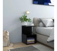 Bucmath Ensemble de Tables de Chevet 2 pièces Noir en Bois d ingénierie 35 x 35 x 55 cm, Compartiments Ouverts, Rangement pour Chambre, guéridon et Bout canapé, Support Lampe