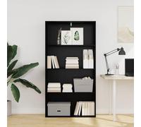 Bucmath Étagère à livres aspect chêne noir, 80 x 30 x 151,5 cm, en bois dérivé du bois, étagère sur pied avec 1 compartiment de rangement, design moderne, idéale pour le salon, le bureau et comme