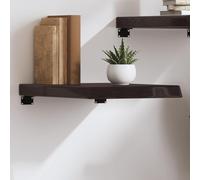 Bucmath Étagère murale marron foncé 40 x 60 x (2-6) cm en chêne massif traité, design rustique, fabriquée à la main, pour salon, chambre à coucher, salle de bain, charge maximale : 20 kg