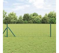 Bucmath Eurozaun Clôture verte 0,8 x 25 m en fer enduit de PVC avec grille robuste, brise-vue et protection contre le vent pour jardin, terrasse ou terrain, montage facile, délimitation durable