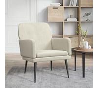 Bucmath Fauteuil crème 62 x 79 x 79 cm en velours, structure en métal, rembourré, expérience d'assise confortable pour salon, chambre à coucher, coin lecture, adultes