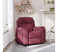 Bucmath Fauteuil de relaxation en tissu bordeaux, fonction couchée manuelle, réglable, fauteuil TV confortable pour salon, chambre à coucher, coin lecture, charge maximale de 110 kg, siège intérieur