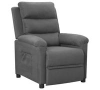 Bucmath Fauteuil de relaxation en tissu gris clair, réglable manuellement, rembourré, expérience d'assise confortable, cadre en bois et métal, pour salon, chambre à coucher, coin lecture, intérieur
