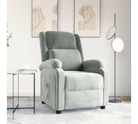 Bucmath Fauteuil de relaxation en velours gris clair, fonction allongée manuelle, dossier réglable, fauteuil confortable pour salon, chambre à coucher, coin lecture, intérieur, adulte