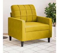 Bucmath Fauteuil en velours jaune de 60 cm de large, structure en métal, fauteuil rembourré confortable pour salon, chambre à coucher, coin lecture, meuble robuste