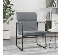 Bucmath Fauteuil lounge gris clair 55 x 64 x 80 cm avec housse en tissu, structure en métal, fauteuil de relaxation confortable pour salon, chambre à coucher, bureau, expérience d'assise confortable