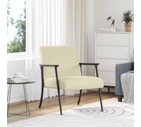 Bucmath Fauteuil moderne, crème, 59 x 75 x 78 cm, tissu velours, ergonomique, base en acier robuste, siège confortable pour salon, chambre à coucher, bureau, coin lecture