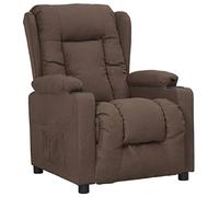 Bucmath Fauteuil relax en tissu taupe, réglable manuellement, rembourrage confortable, 2 porte-gobelets, pour salon, chambre à coucher, bureau, home cinéma, 72,5 x 96 x 99,5 cm