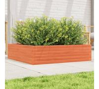 Bucmath Jardinière marron cire, 90 x 90 x 23 cm, pin massif, plate-bande surélevée robuste pour fleurs, légumes, herbes, fond ouvert pour un drainage optimal