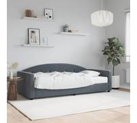 Bucmath Lit de Jour en Velours Gris Foncé 90x190 cm avec Matelas, Cadre Robuste en Bois et Métal, Canapé-Lit Polyvalent pour Chambre, Meuble de Salon
