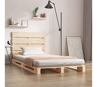 Bucmath Lit en bois massif 75 x 190 cm en pin non traité, cadre simple robuste pour chambre à coucher, cadre de lit pratique sans matelas, 2FT6 petit simple