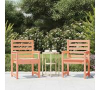 Bucmath Lot de 2 chaises de jardin, 60 x 48 x 91 cm, en bois massif Douglas, non traité, stables, pour balcon et jardin, sièges d'extérieur confortables