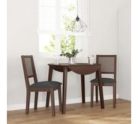 Bucmath Lot de 2 chaises de salle à manger avec coussin - Marron - Bois massif d'hévéa - Design ergonomique - 45 x 54 x 89 cm - Dossier haut pour plus de confort - Chaises de salle à manger durables