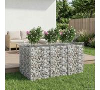 Bucmath Lot de 2 gabions surélevés en acier galvanisé argenté résistant aux intempéries et durable pour jardin et cour, brise-vue, intimité, sécurité, décoration, éléments de clôture stables, montage