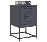 Bucmath Lot de 2 tables de chevet anthracite 36 x 39 x 60,5 cm en acier, commode de chevet robuste pour chambre à coucher, table d'appoint industrielle, étagère pratique